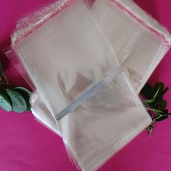 100 peças / lote grande saco de opp 26x30 cm autoadesivo selo sacos de plástico-top aberto fita adesiva fechar revista clara / book / saco de embalagem de papel de plástico