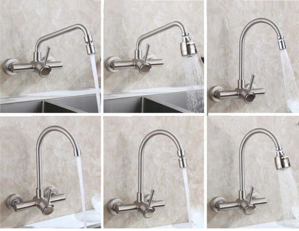 2019 Modern Bathroom Wall Mounted Kitchen Sink Faucet Swivel Spout Kitchen Sink Faucet Swivel Spout