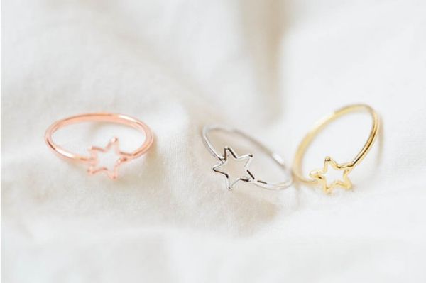 

in 2016, the latest fashion in the space ring women gold-plated silver plated on ms rose jin jingao quality jewelry, Golden;silver