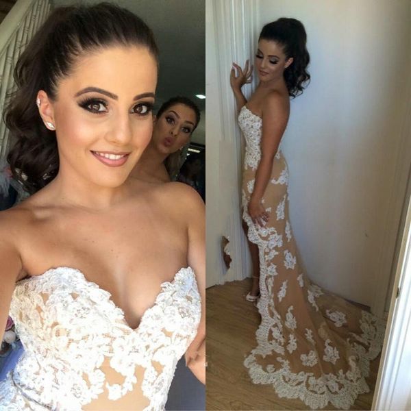 

applique lace bridesmaid dresses high front low back western bridesmaid dresses evening party dresses strapless custom made, White;pink