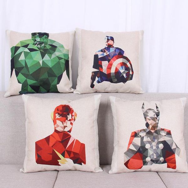 45cm The Hulk Captain America Cotton Linen Fabric Throw Pillow 18inch Fashion Hotal Office Bedroom Decorate Sofa Chair Cushion Patio Cushion Sets