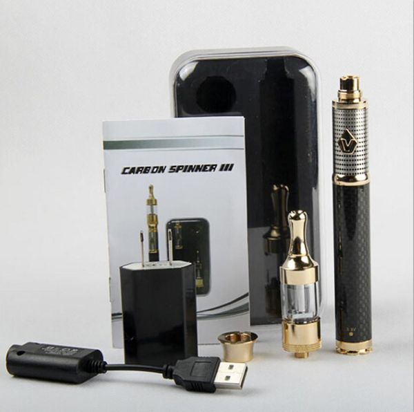 

kit 3 voltage carbon kit iii e cigarettes ego spinner 1650mah battery vision variable ecigs protank 3 vaporizer atomizer tanks vape spi gevw