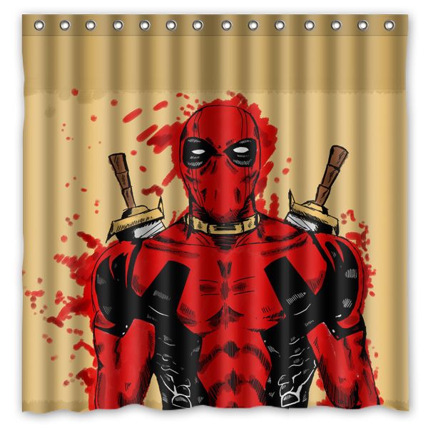 2019 Deadpool Marvel Comics Design Shower Curtain Size 180 X 180