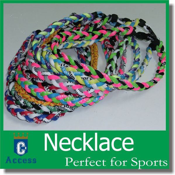 

sale 22" 20" 18" sport tornado titanium necklaces twisted football baseball, Golden;silver