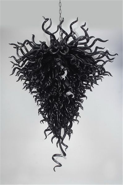 

lr060-100% mouth blown glass chandelier wholesale black vintage borosilicate glass pretty color chandelier