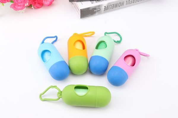 Dog Poop Bag Bullet Forma Forma Dispenser Pet POOP BAGS Dog Cat Cat Garbage Rifiuto Pick up Borsa pulita Wen4647