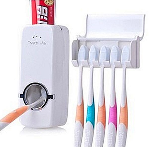 

wholesale- 1set lazy person products new automatic toothpaste dispenser toothbrush holder sets,toothbrush family sets bathroom accessories