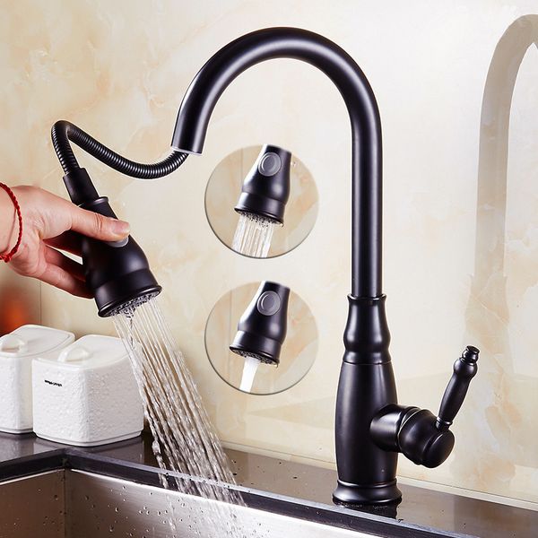 2020 Luxury Black Pull Down Kitchen Faucet Wholesale New Arrival
