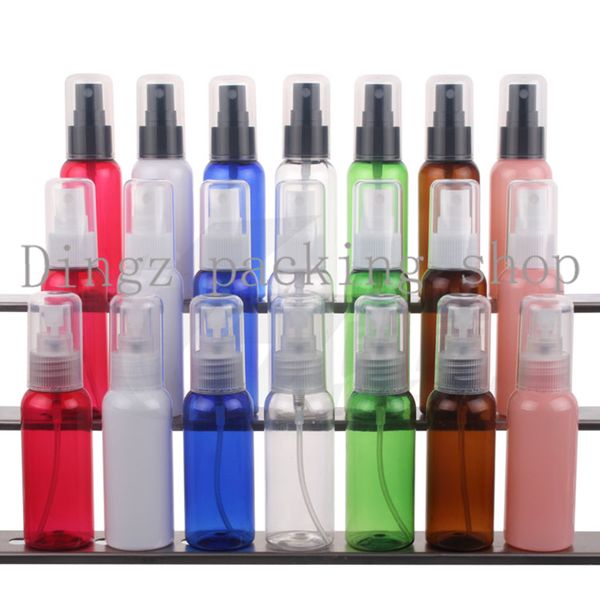 50 ml x 50 bottiglia di plastica a spruzzo a nebbia vuota, contenitore cosmetico ricaricabile per profumi da 50 cc con pompa spruzzatrice mini dimensioni di viaggio