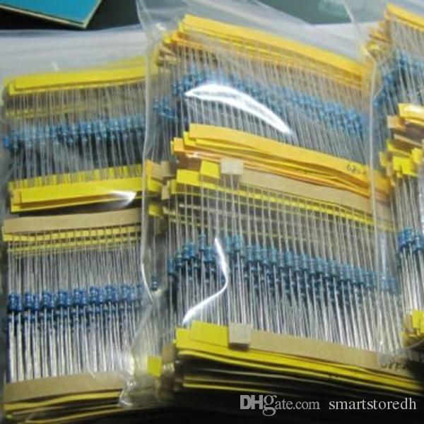 Mavi 1280 adet 64 değerleri 1 ohm - 10 M ohm 1/4 W Metal Film Dirençleri Ürün Çeşitliliği Kitleri Düşük Gürültü Lemonstor B00372 BARD