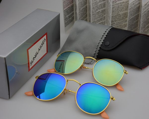 

metal frame round sunglasses women brand design fishing sun glasses uv400 eyewear oculos de sol feminino with box and cases, White;black