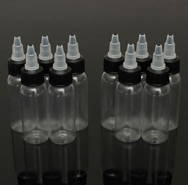 Nuove forniture per bottiglie di pigmenti di inchiostro per tatuaggi trasparenti in plastica vuota da 120 ml 4 OZ
