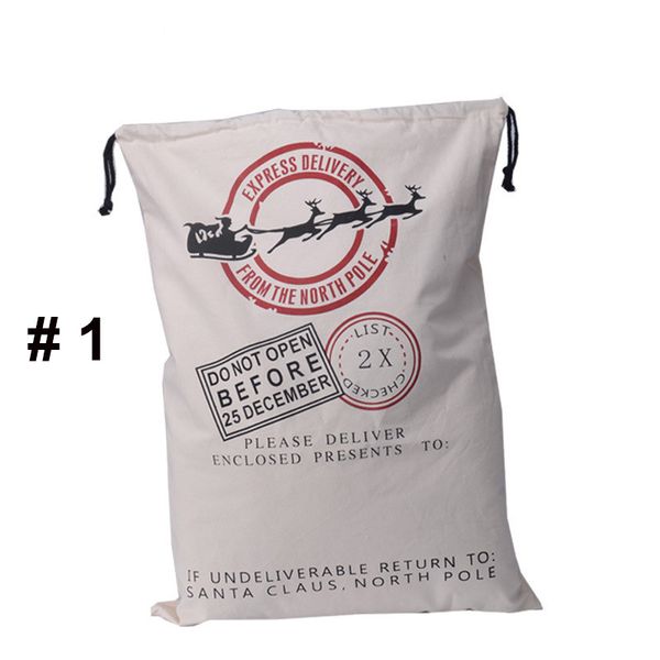

christmas large canvas bags 12 styles for choose santa claus drawstring bags with reindeers cotton christmas gift sack bags free