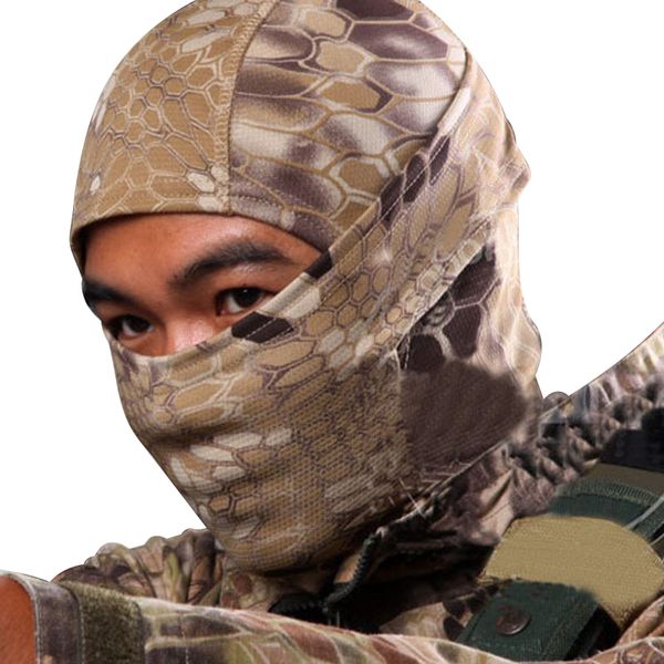 Atacado-5 Cor Apertado Camo Balaclava Tático Caça Ao Ar Livre Paintball Motocicleta Ski Ciclismo Proteção Full Face Máscara W1