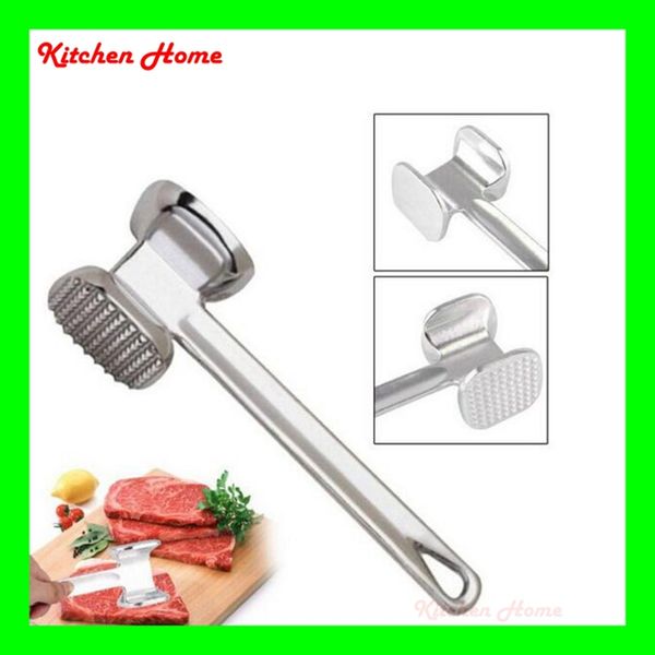 

two sides aluminum alloy meat hammer mallet tenderizer beef pork chicken meat beater pounders practical kitchen poultry tools