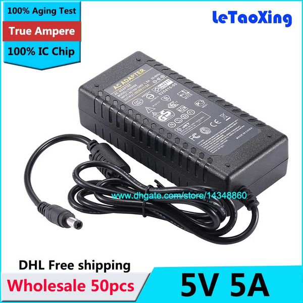 

50pc ac dc 5v 5a power upply 30w adapter 4a charger tran former for led trip light cctv camera with ic chip hipping