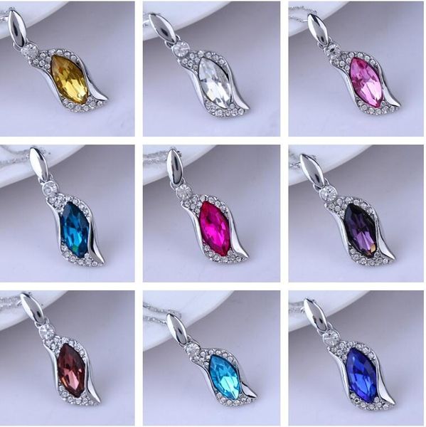 

new arrival women'saustrian crystal horse eye link 11 color female pendant yp100 arts and crafts pendant with chain, Black