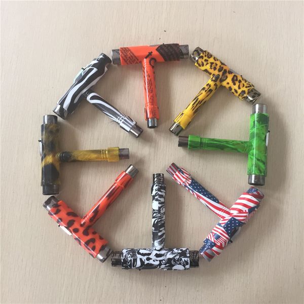 

wholesale- new t skateboard tools patterned roller skate longboard tools with l key & 3 sockets for tightening & mounting trucks & wheels