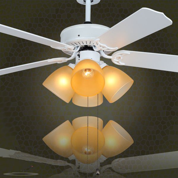 2019 42 Inch 52 Inch Modern Ceiling Fans Chandelier Light With Glass Shade Wood Blades In White Restaurant Ceiling Fans Light From Selectedlighting