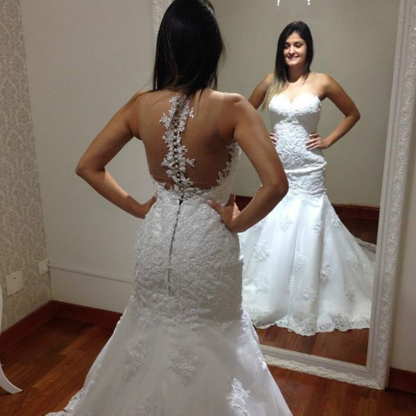 

2018 Appliques Mermaid Sweetheart Wedding Dress Lace Wedding Gowns New Arrival Pristian Zouboutin Robe De Mariage Vestido De Noche