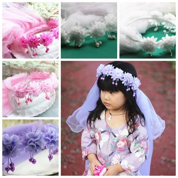 2019 Girls Fashion Hair Accessories Pearl Flower Children Princess