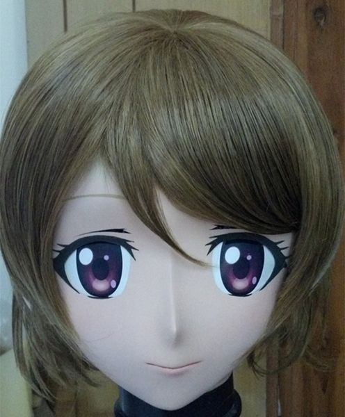 (C2-031) Handmade di alta qualità femminile Full Face Anime KIG Maschera con parrucca Kigurumi Cosplay Crossdresser Classic Halloween Cartoon