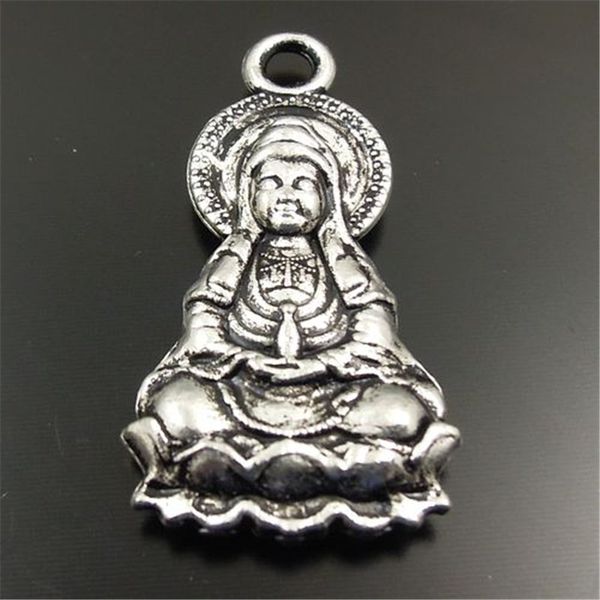 

10pcs/pack antique silver buddha zinc alloy pendant charm jewelry finding 27*17*4mm au31809 jewelry making, Bronze;silver