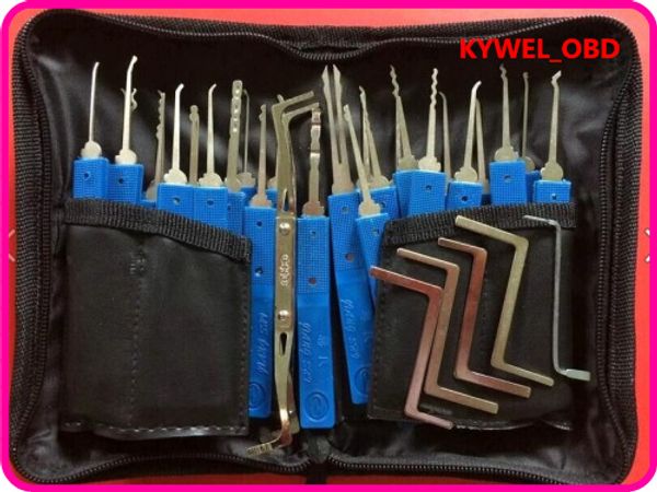 Nuovi 28 pezzi di grimaldelli impostano maniglie in acciaio con borsa che rimuove il set di chiavi Lockpick Strumenti per fabbro Apri serratura Sblocca porta Spedizione gratuita