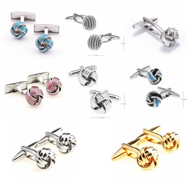 

Free shipping Metal Knot Cufflinks gold color knot design hot sale copper material cufflinks wholesale&retail 9888