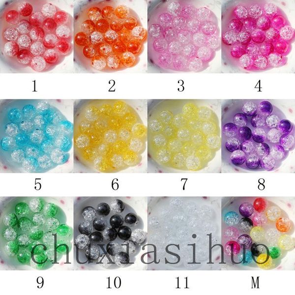 

8MM искрящийся Crackle акриловые гладкие круглые шарики двойные цветы 500PCS