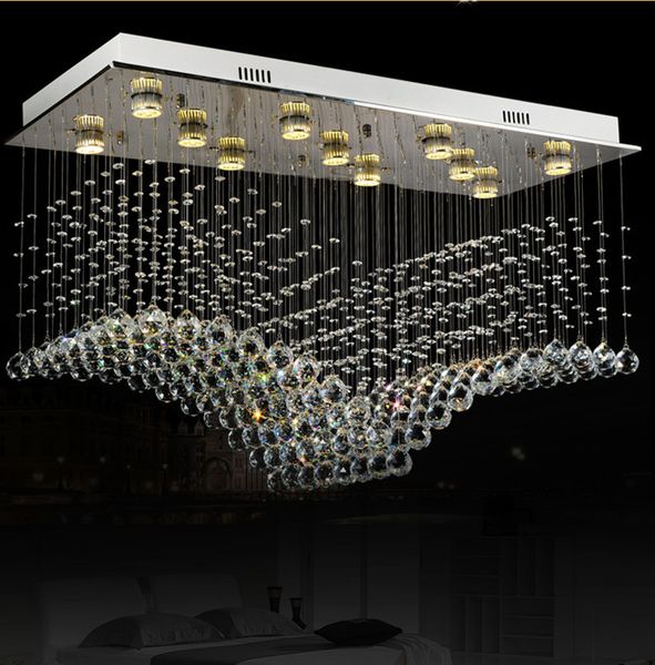 Modern Luster Crystal Chandeliers Lighting Fitting Double