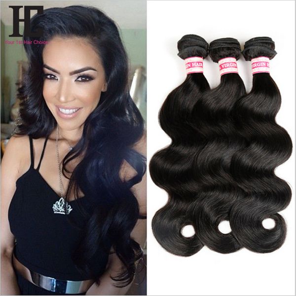 

3 bundles brazilian body wave hc hair products 7a brazilian virgin hair body wave human hair brazilian hair weave bundles, Black