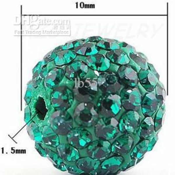 

new green 200pcs/lot 10mm micro pave cz crystal disco ball beads.ball gemstone bead. j834