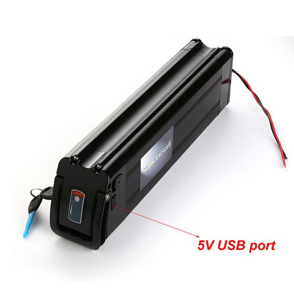 

no taxes silver fish style with usb port e-bike battery 48v 21ah li-ion battery pack use sanyo cell fit 48v 1000w bafang motor