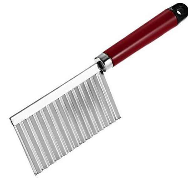 

300 pc potato crinkle wavy edged knife tainle teel kitchen gadget vegetable fruit cutting licer