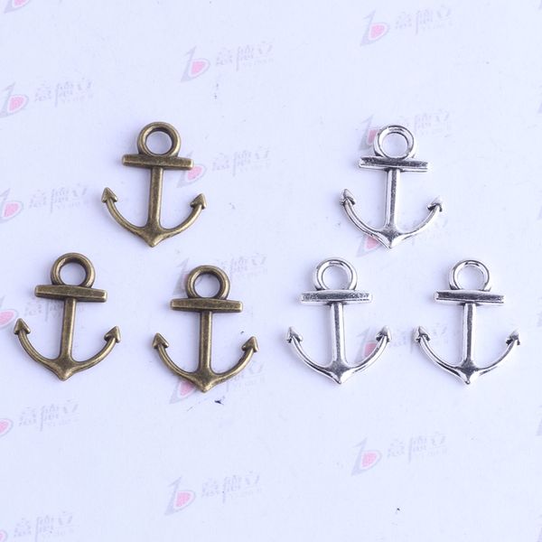 

new fashion retro anchor hook pendant antique silver/bronze for diy jewelry pendant fit necklace or bracelets 450pcs/lot 2493, Bronze;silver