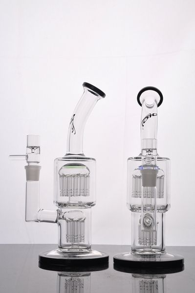 Toro 11 polegadas de vidro de vidro Bongs Double Arm Tree Percs Tubulação de água Dab Rigs com junção de 18 mm