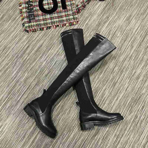 

fashion brand fd womens ankle thigh-high boot cow leather ladies thin leg boots (original box) over-the-knee size 35-40, Black