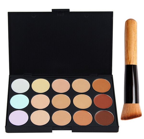 

15 colors concealer face cream concealer nautral care nake makeup palette set with makeup brush 1pcs concealer + 1pcs brush