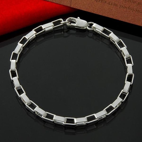 

фабрика прямые оптовые серебряные ювелирные изделия стерлингового серебра 925 4m plaid браслет, Black