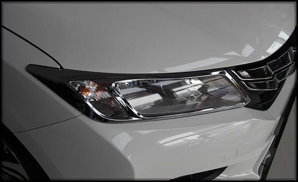 Hochwertiges ABS-Chrom, 2 Stück Frontscheinwerfer-Dekorrahmenabdeckung + 4 Stück Rücklicht-Dekorrahmenabdeckung für Honda City 2015–2017