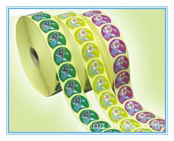 

настроенный круглый рулон упаковки этикетки наклейки клей напечатанный цвет виниловой наклейки