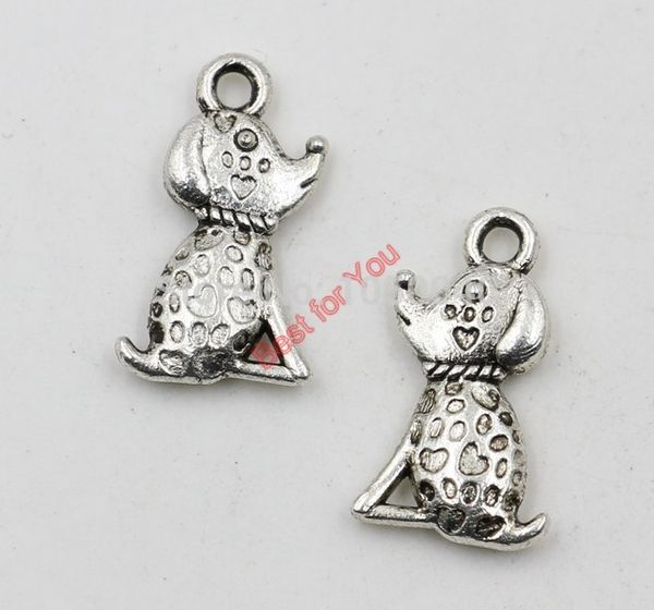 

50pcs antique silver tone dog charms pendants fashion jewelry diy jewelry findings 18x10mm jewelry making, Bronze;silver