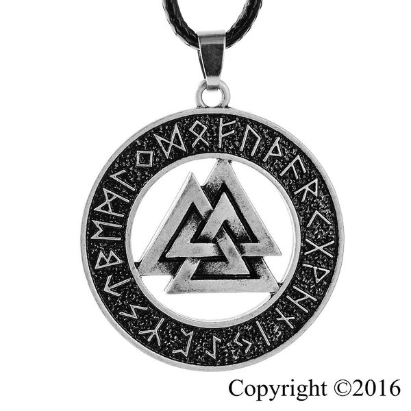 

punk Norse Vikings Pendant Necklace Norse Valknut RUNE Pendant Necklace Original Amulet Pendant Necklace hot sale