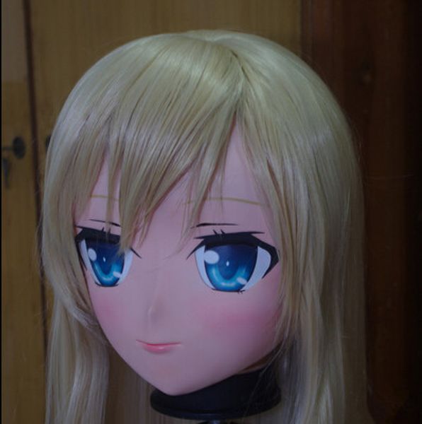 (C2-054) Top Quality Handmade Feminino Máscara de Borracha De Silicone Cosplay Kigurumi Máscaras Crossdresser Boneca Kig Anime Role Play