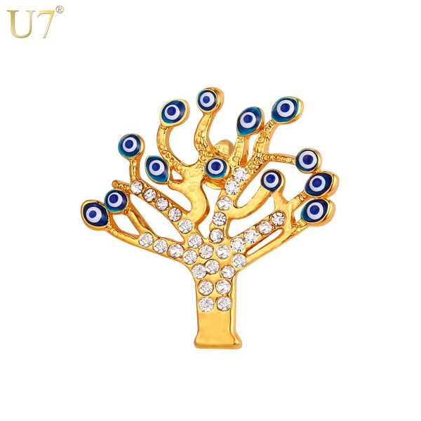 

unique new trendy tree of life brooches lucky jewelry women gift wholesale 18k real gold plated men brooch pin evil eye jewelry b103, Gray