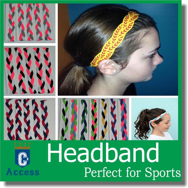 Genuíno Trançado Elastic Estiramento Moda Headbands para Adolescentes Meninas Mulheres Softball Pacote de Vôlei Basquete Esportes Equipes Conjunto