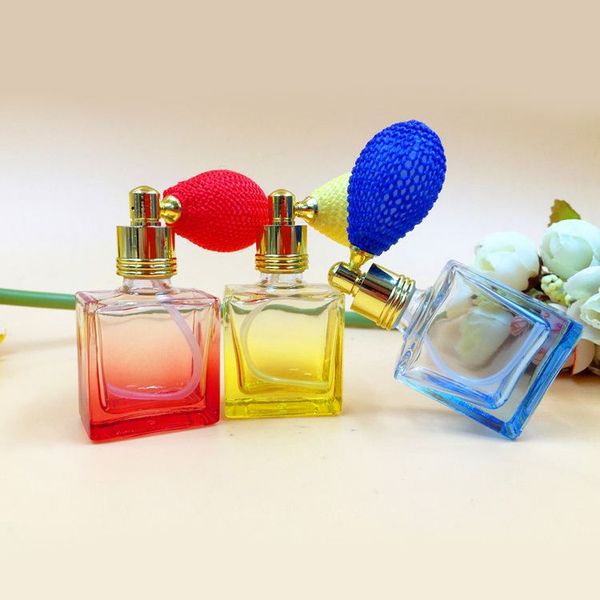 

10ml color gasbag glass perfume atomizer refillable empty fragrance makeup water bottle cosmetic travel vials 10pcs/lot fz348