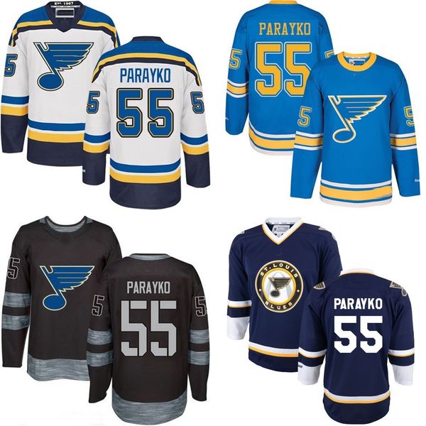 

2016 new mens st. louis blues ice hockey jerseys 55 colton parayko shirt blue black white authentic swearsport jerseys, Black;red