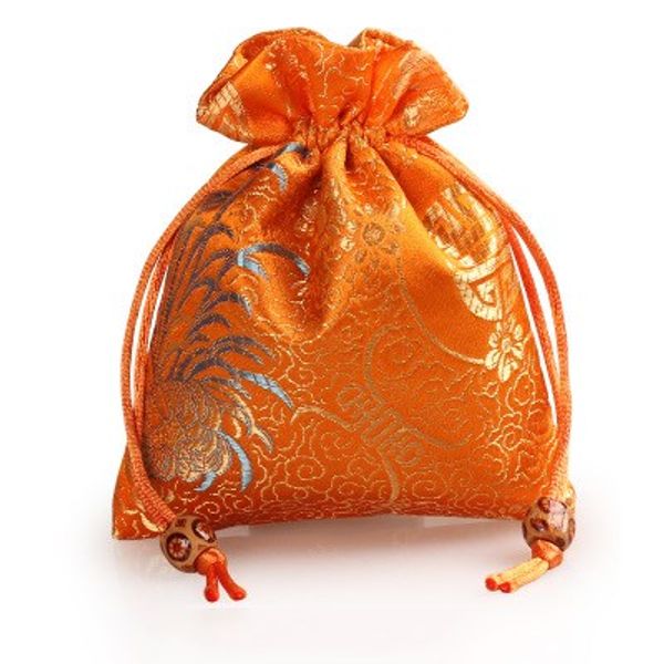 Thicken crisântemo pequeno Silk Brocade saco de cordão presente de jóias embalagens perfume especiarias armazenamento de chá doce Bolsa lavanda favor Bags